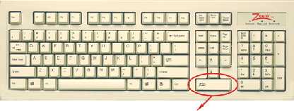Z Tab keboard with extra large tab key below arrow keys